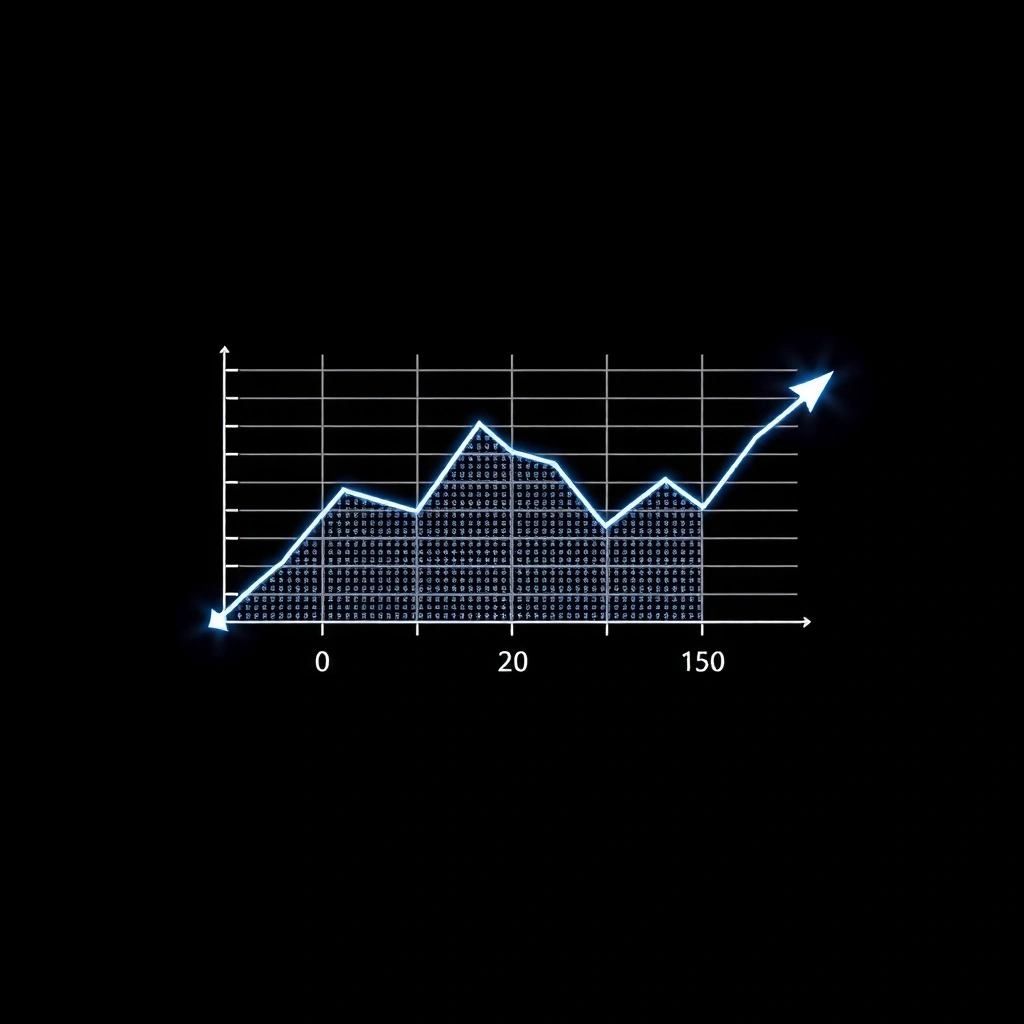 Line graph with pixelated data points