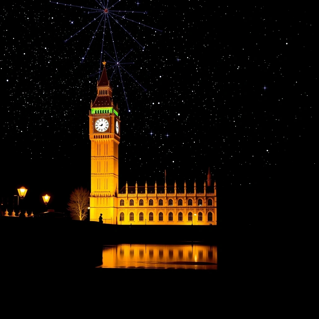 Pixel London Big Ben silhouette